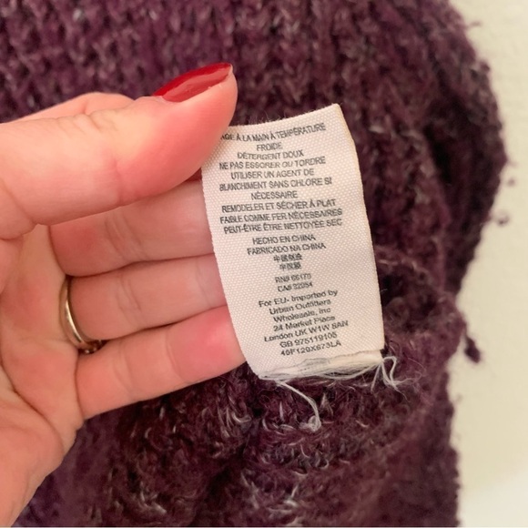 Free People Purple Cowl Neck Knit Sweater Size Extra Small - Picture 6 of 8